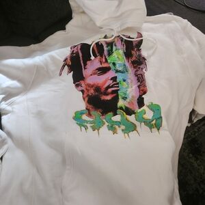 VLONE White Hoodie with Acid Wash 2xl Xxl